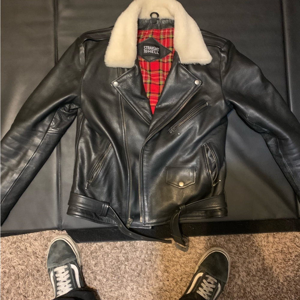 Straight to hell leather jacket sz 40